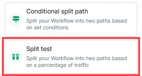 Adding Split Test step