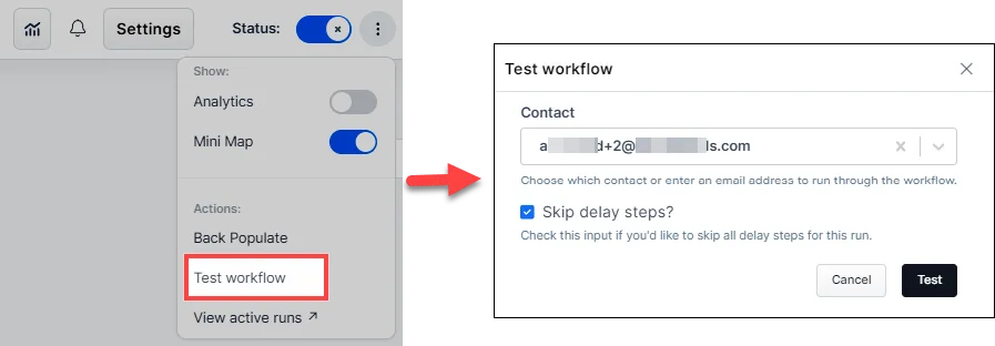 Testing workflow