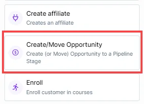 Create / Move Opportunity Step