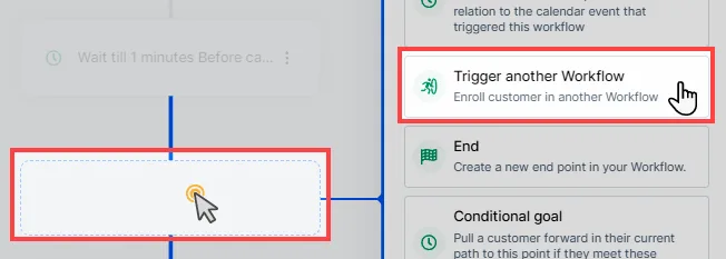 Add Trigger Another Workflow Step