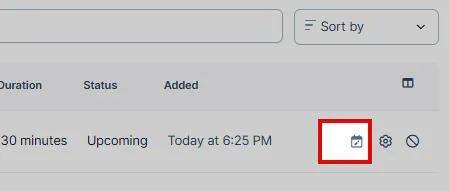 Reschedule Event