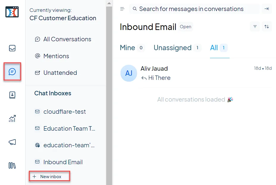 Conversations dashboard.