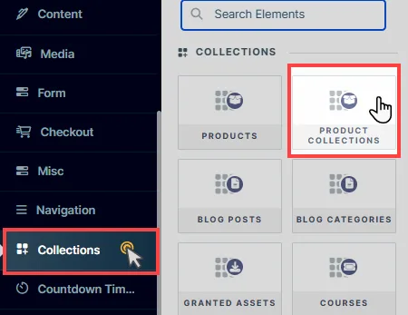 Adding Product Collection Element