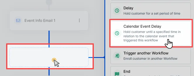 Add Delay Calendar Event step