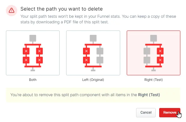 Select a path to delete