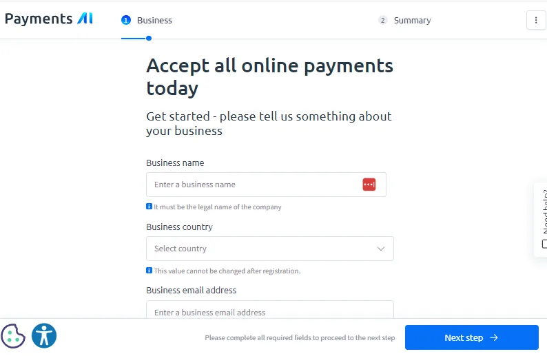 Payment AI business info